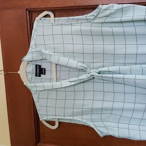 LIZ CLAIBORNE Career Blouse Sleeveless Soft Seafoam  Blouse Sz.Lrg.